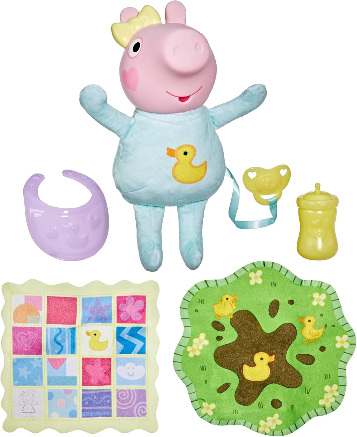Interaktywna lalka Peppa Pig 28 cm Evie z 20 dźwiękami i wieloma funkcjami, zestaw zabawek dla dzieci od 3 lat
