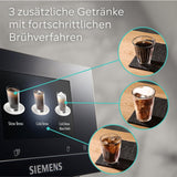 Automatyczny ekspres do kawy Siemens EQ700 classic TP715D01, sterowanie z aplikacji, napar na zimno, intuicyjny wyświetlacz dotykowy, do 10 indywidualnych kreacji kawowych jako ulubione, automatyczne czyszczenie parą, 1500 W, srebrno-szary