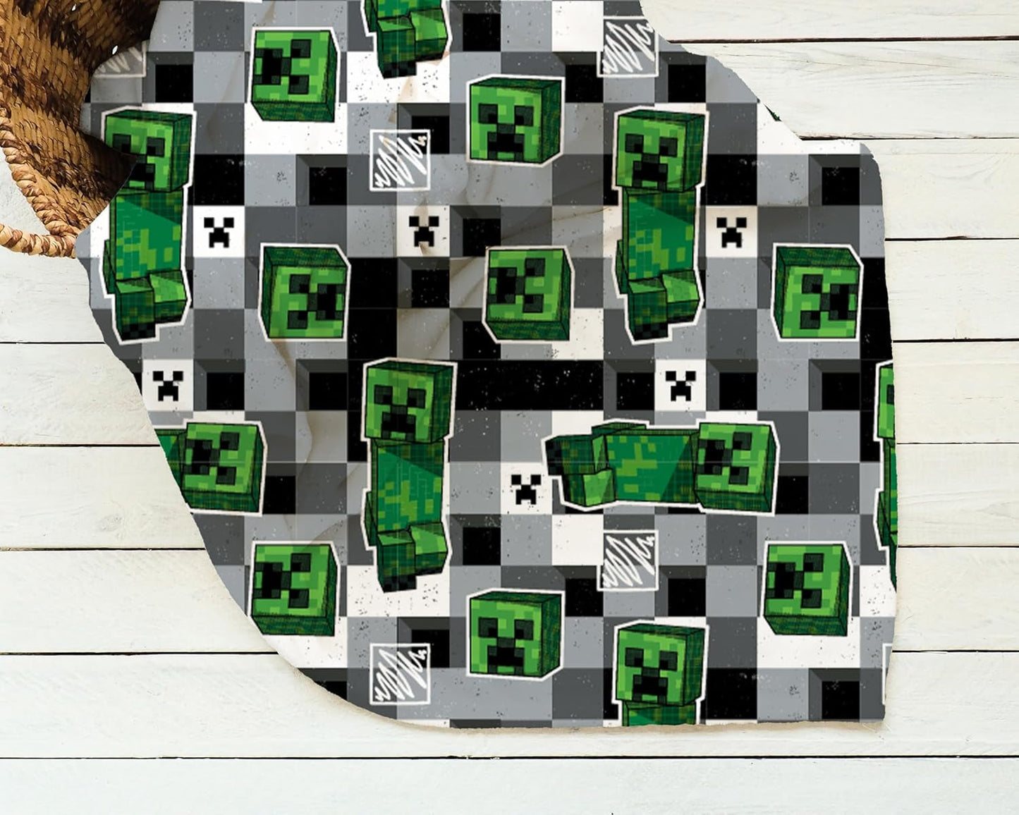 Oficjalny koc polarowy Character World Minecraft | Projekt bazgrołów Dwustronny dwustronny, super miękki, ciepły koc Łóżka i koce Besuche den Character World-Store