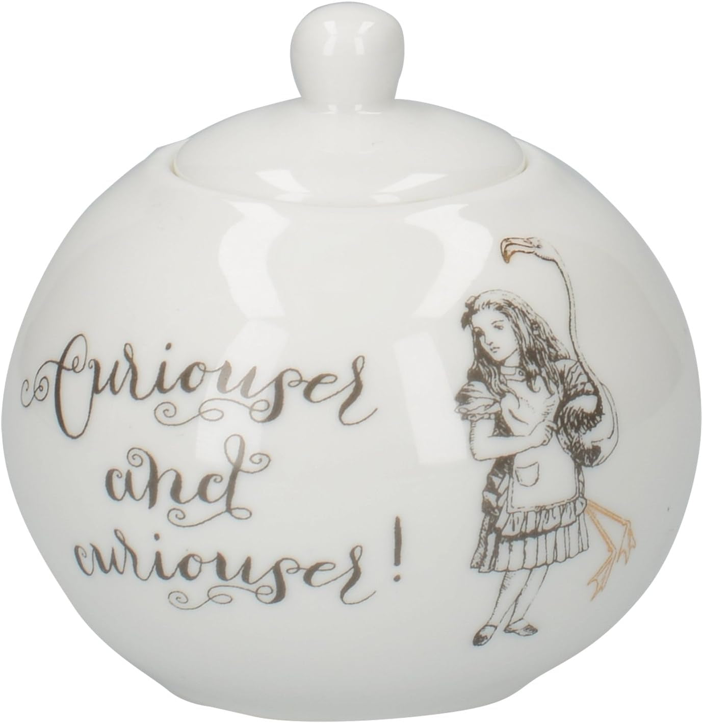 Alicja w Krainie Czarów Porcelanowy czajniczek i dzbanek na mleko, porcelanowa miska i dzbanek na mleko w luksusowym pudełku upominkowym