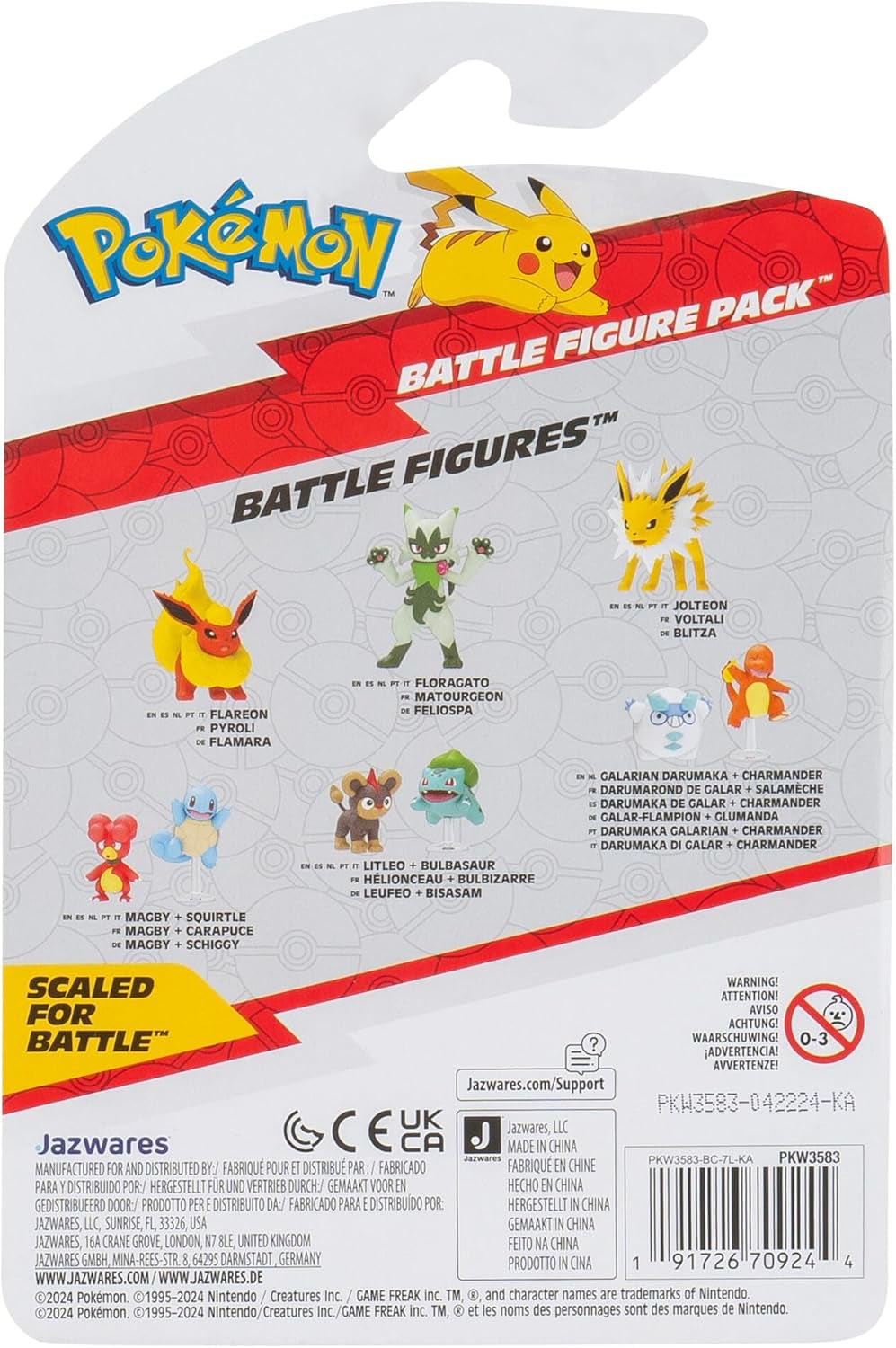 Pokémon PKW3583 - Zestaw figurek bojowych - Leufeo i Bisasam, Oficjalne szczegółowe figurki, każda po 5 cm Figurki Naty Shop