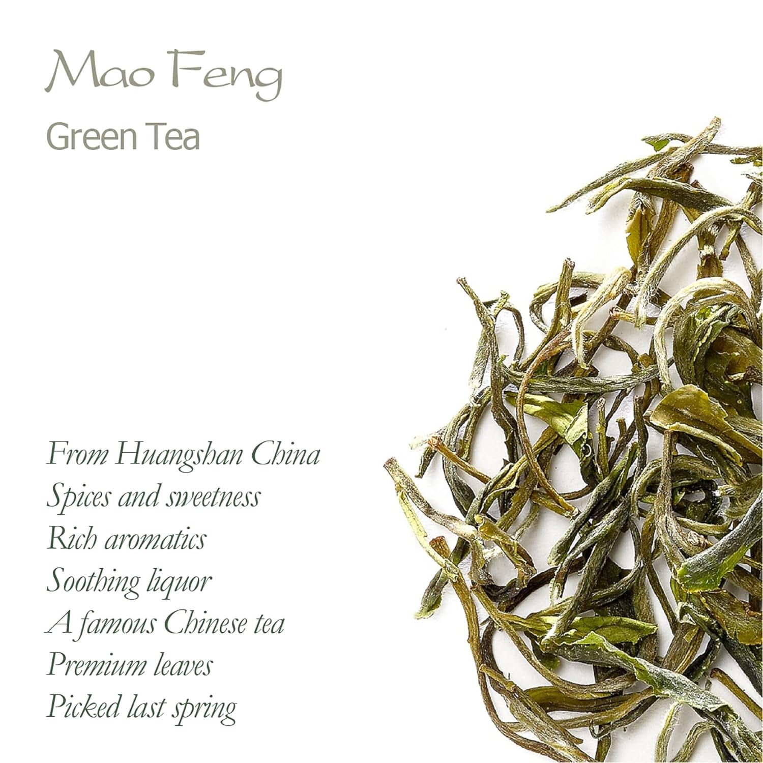 Mao Feng Huangshan Zielona herbata - słynna chińska herbata z Huang Shang - Maofeng Żółte Góry Liście zielonej herbaty Chiny Mao Feng Tea Organiczna zielona herbata Chińska zielona herbata Zielona herbata