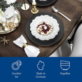 Villeroy & Boch Toy's Delight Royal Classic 12-częściowy zestaw naczyń obiadowych, można myć w zmywarce i używać w kuchence mikrofalowej, biały, talerze, zestaw naczyń obiadowych dla 4 osób, zastawa bożonarodzeniowa, zabawki, porcelana premium