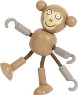 Małe elastyczne drewniane lalki piratów, 5 piratów i 1 małpa, szczegółowe i elastyczne, w wieku 3+, 12412