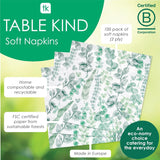 Talking Tables Rodzaj stołu Jednorazowe serwetki Miękkie serwetki papierowe Zielone liście Do użytku weselnego lub codziennego Przyjazny dla środowiska Kompostowalny Możliwość recyklingu Wyprodukowano w UE 2