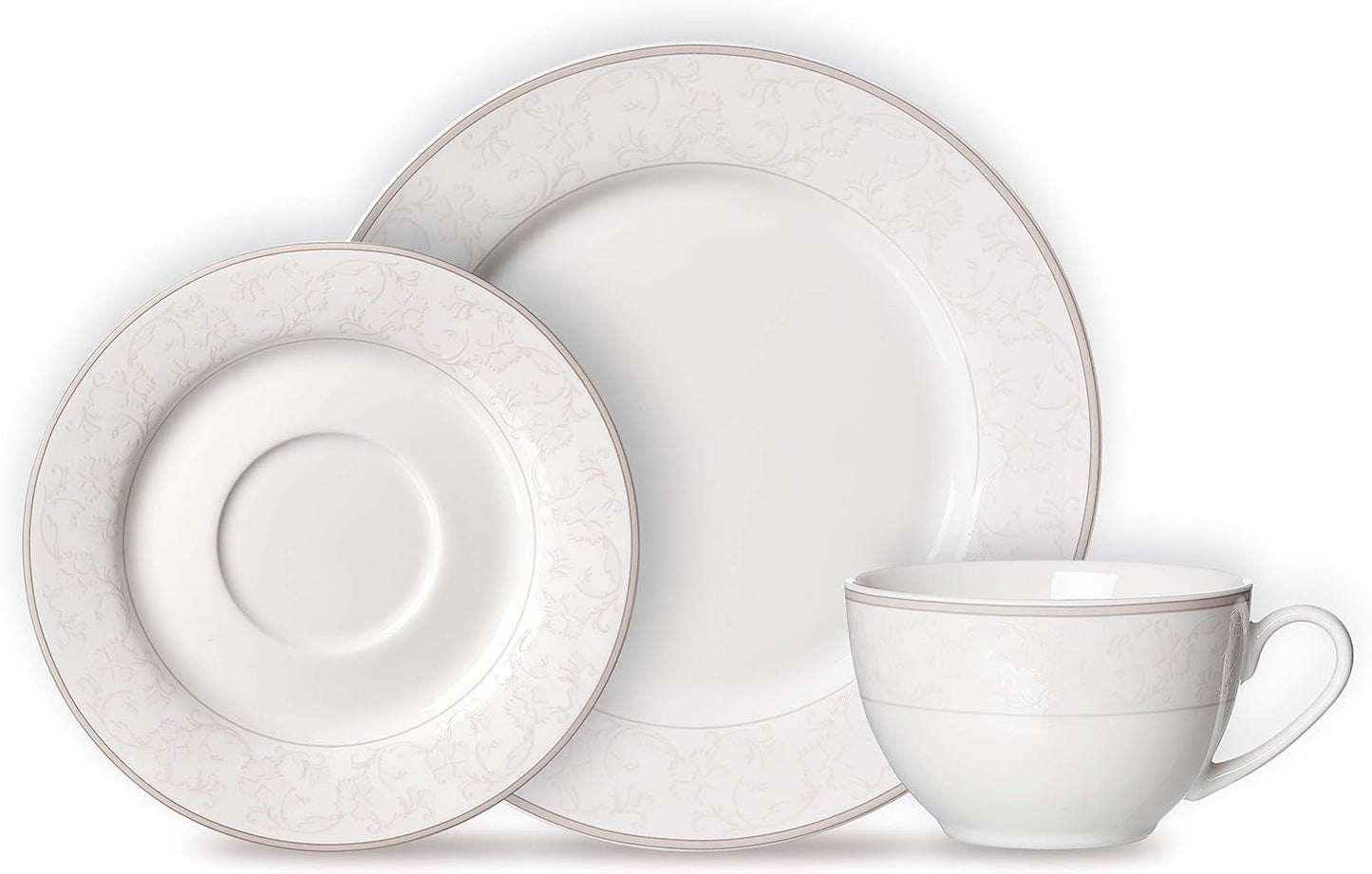 Serwis kawowy Ritzenhoff & Breker Isabella, 18 sztuk, delikatna porcelana, biała z ozdobami, 37 x 26 x 25 cm