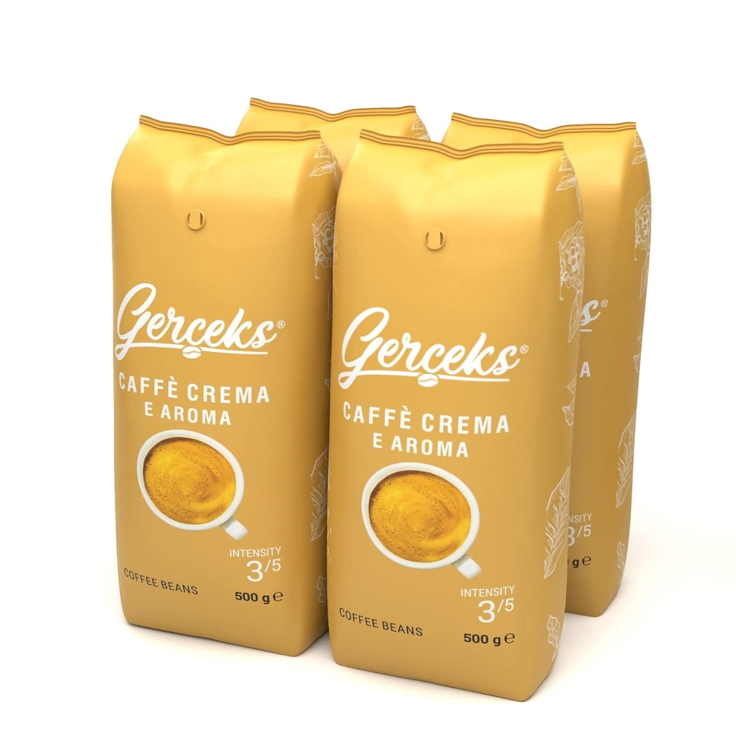Caffe Crema E Aroma Kaffeebohnen 2kg (4x500g), Barista Kaffee schokoladig und säurearm, Espressobohnen kräftig, Bohnenkaffee mit Arabica und Robusta, fine Crema, idealna dla Milchkaffee