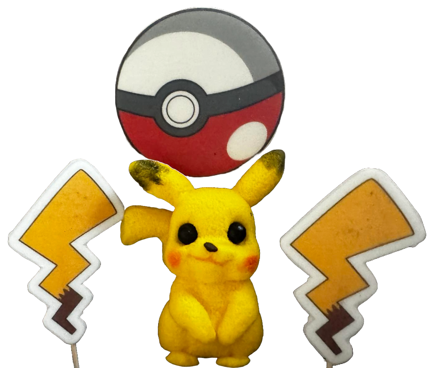 Zestaw 4 dekoracji z jadalnej pasty cukrowej, Dekoracje z pasty cukrowej Pikachu Naty Shop