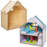 Baker Ross FN199 Drewniany domek dla lalek - 1 szt., zestaw do domku dla lalek dla dzieci, zestaw do rękodzieła Domki dla lalek Naty Shop domyślny tytuł
