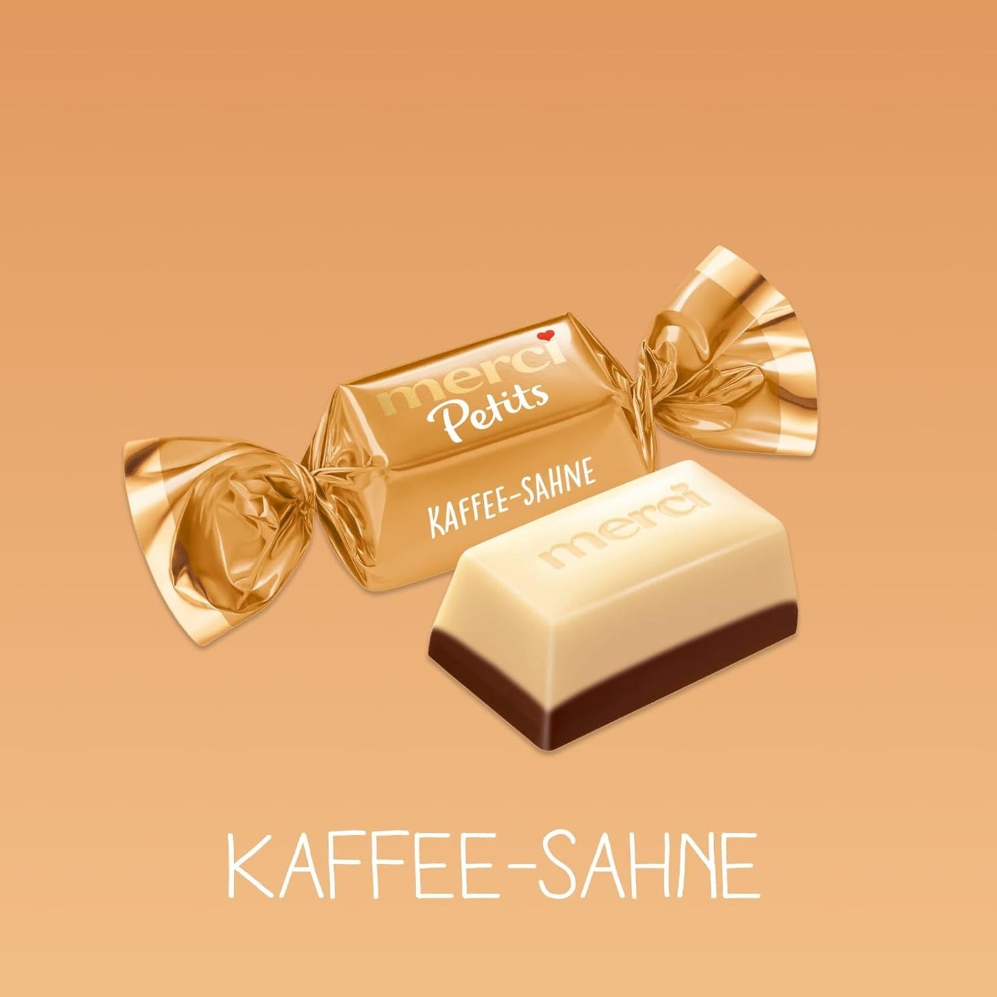 Krem kawowy Merci Petits - 12 x 125 g - Małe praliny z białej czekolady na delikatnej czekoladzie z kremem kawowym - Praliny czekoladowe pakowane pojedynczo