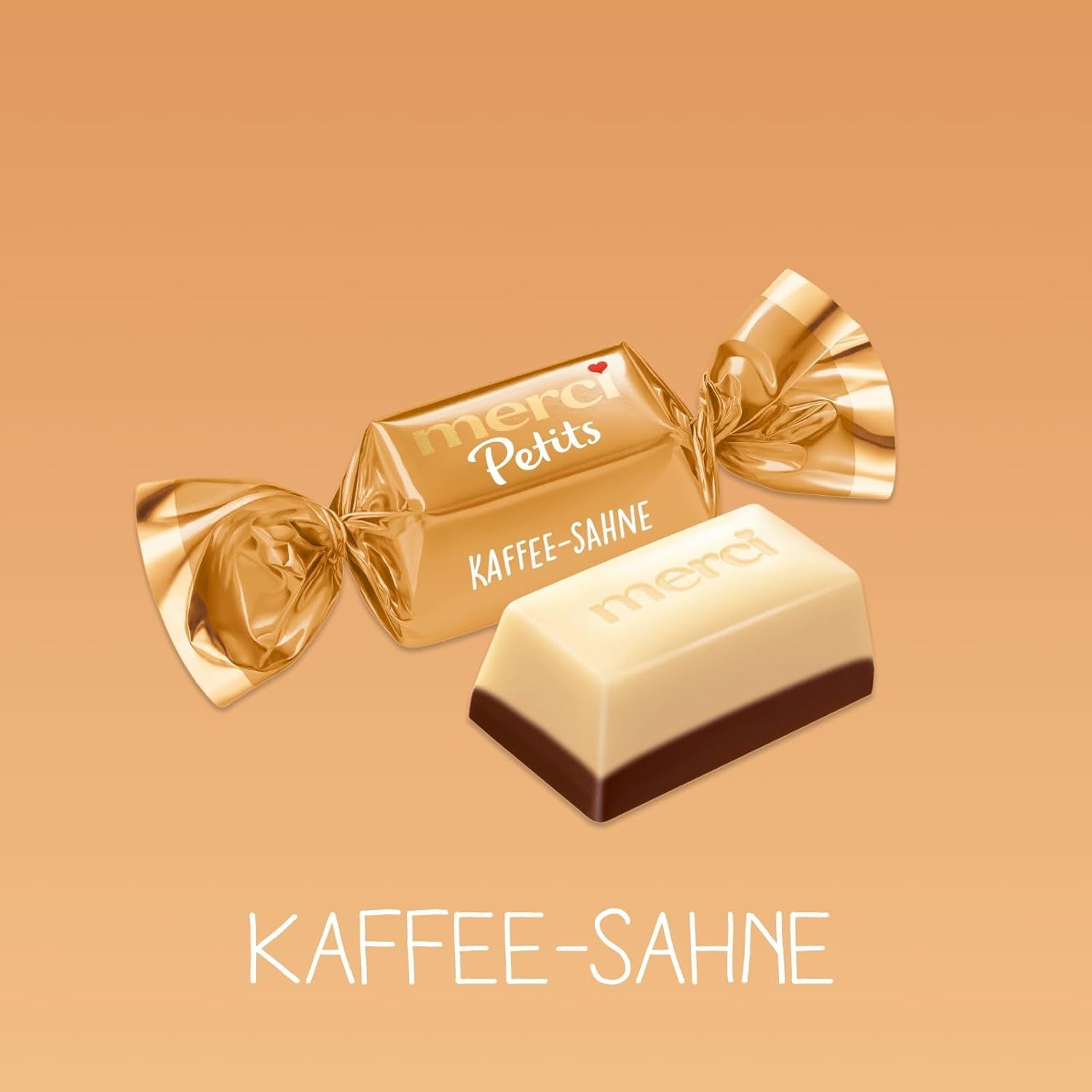 Krem kawowy Merci Petits - 12 x 125 g - Małe praliny z białej czekolady na delikatnej czekoladzie z kremem kawowym - Praliny czekoladowe pakowane pojedynczo