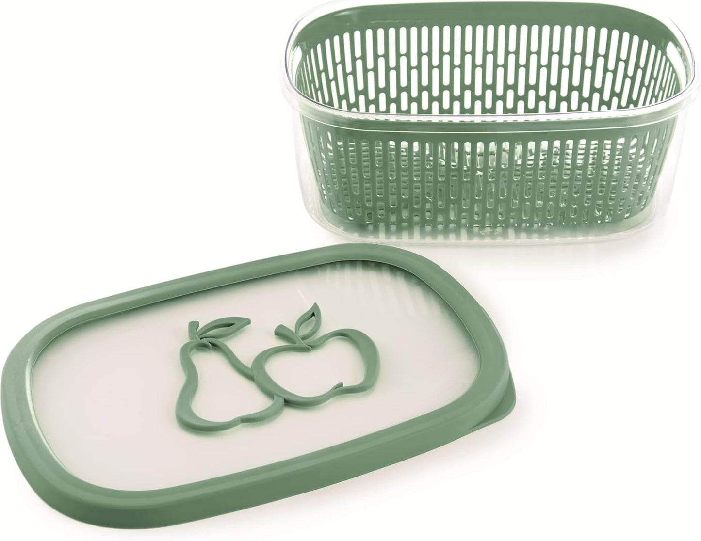 Piła do utrwalania aromatów owocowych, plastikowa, zielona, 4 LT - prostokątna Pudełka do przechowywania żywności Naty Shop