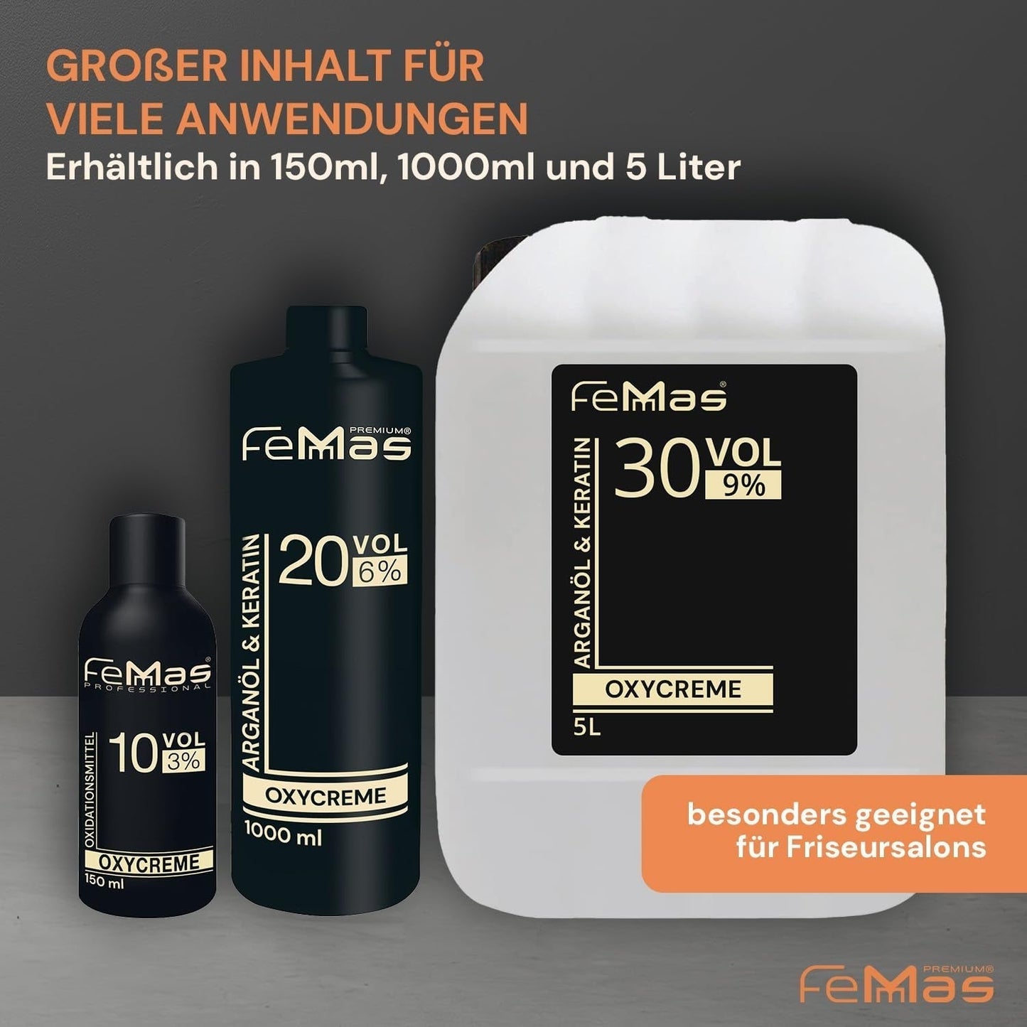 FemMas Oxycreme 6% 1000 ml I Utleniacz do koloryzacji i farbowania włosów I Łatwa aplikacja i optymalne utrwalenie I Wywoływacz zapewniający jednolite rezultaty w jakości salonowej I Wywoływacz do koloryzacji włosów Farba do włosów Naty Shop