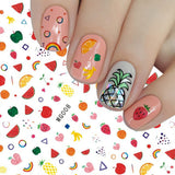 12 Blatt Nagelsticker Süß Kinder Nagelaufkleber Selbstklebend Weihnachtsblumen Blätter Tiere Pflanzen Früchte Nail Art Naklejka Dekoration Nageldesign Zubehör