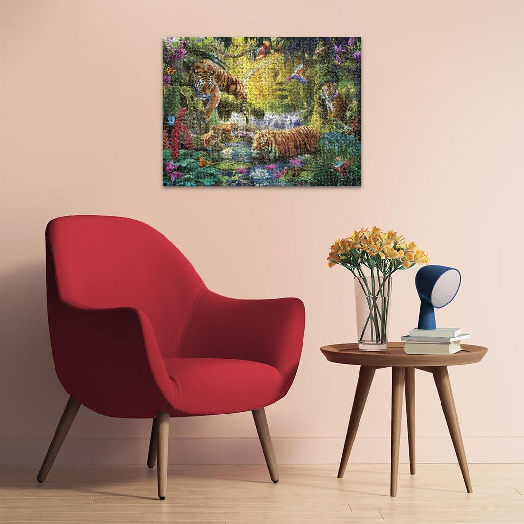 Ravensburger Puzzle 12000696 - Idylla nad okiem wody - 1500 elementów puzzle dla dorosłych i dzieci powyżej 14 lat, puzzle z motywem tygrysa Puzzle Naty Shop