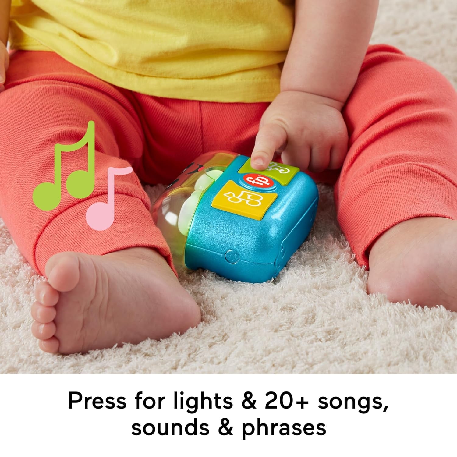 FISHER-PRICE Zabawna nauka i zabawa z zatyczkami do uszu - interaktywne zatyczki do uszu z zabawnymi światełkami, piosenkami do nauki i ćwiczeniami motorycznymi, ponad 20 piosenek i zdań, od 6 miesiąca życia, HWY45 Baby Toys Naty Shop
