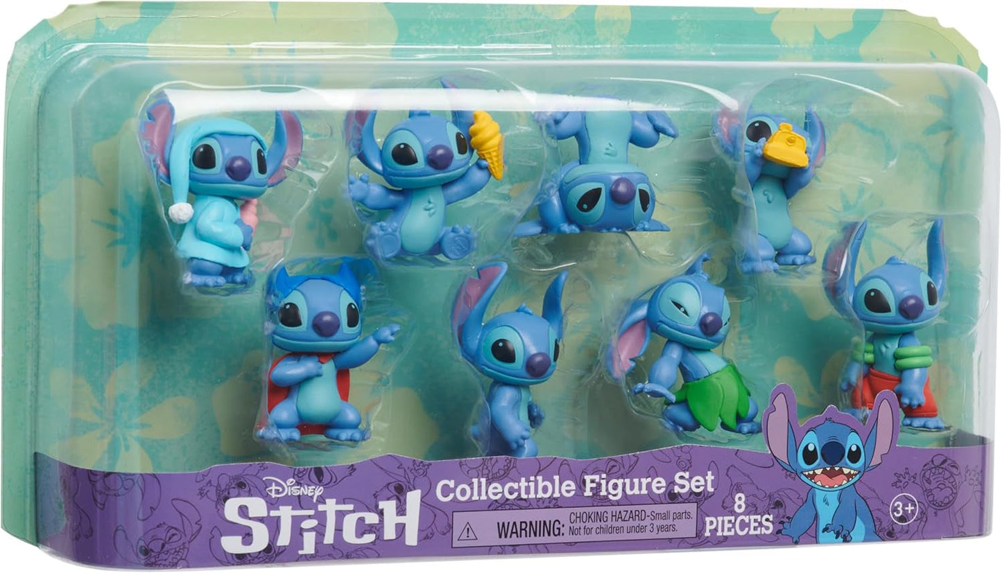 Stitch Disney's Lilo Kolekcjonerskie figurki przyjaciół Zestaw 8 figurek Wysokie na 5 cm Figurki kolekcjonerskie 3-letnia zabawka firmy Just Play Figurki Naty Shop