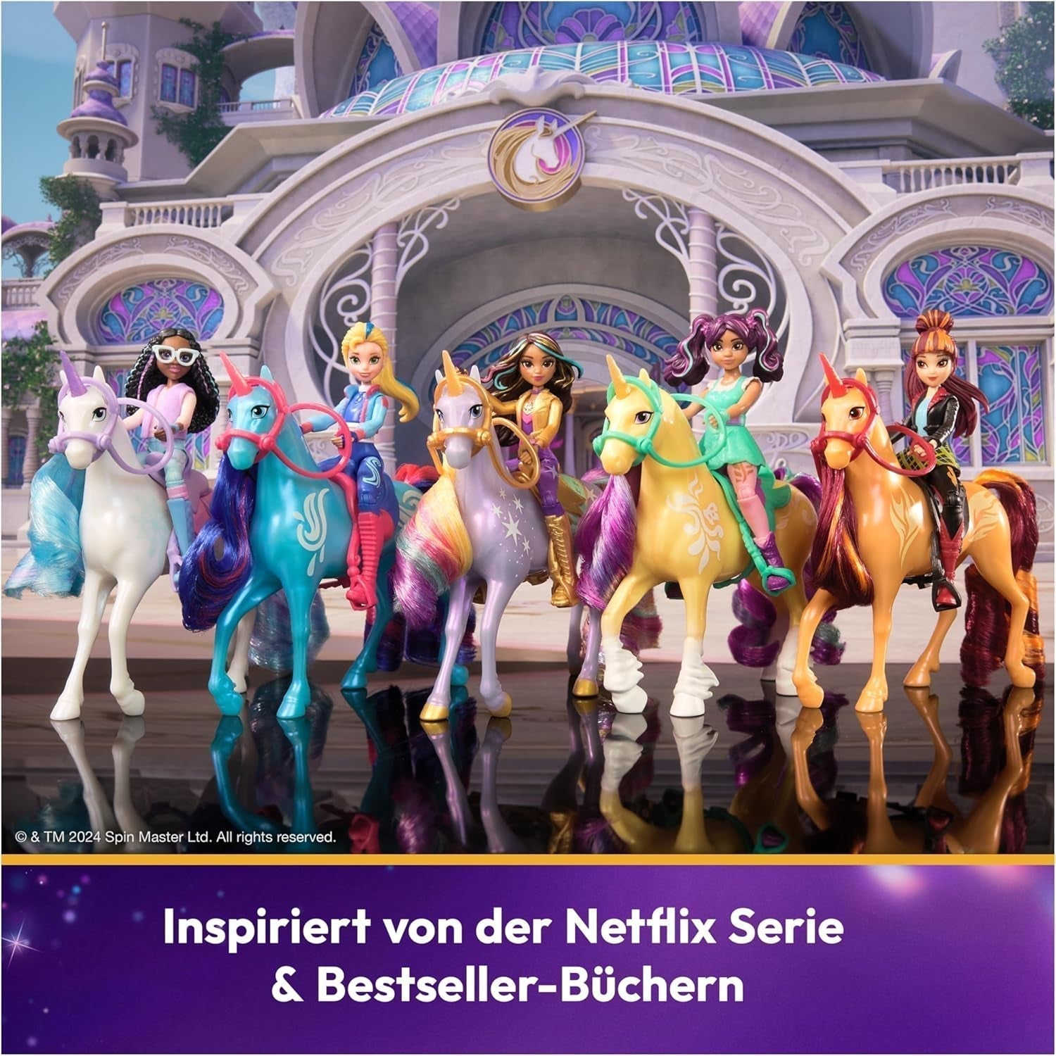 Zestaw Unicorn Academy AVA i liść jednorożca - oryginalne figurki o wysokości około 12 cm z popularnej serii Netflix Z dwoma akcesoriami i szczotkami do włosów Do pomysłowego odgrywania ról, dla dzieci w wieku od 4 lat Figurki Naty Shop