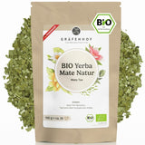 Organiczna herbata Yerba Mate Oryginalna 1 kg sypka herbata Mate o wysokiej zawartości kofeiny Niepalona, ​​suszona na powietrzu Liście mate testowane laboratoryjnie Pakowane w Niemczech Najwyższa jakość Gräfenhof