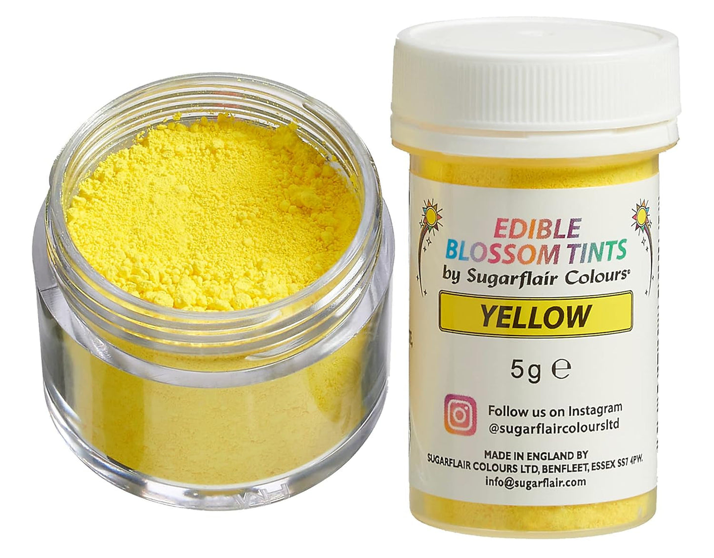 Sugarflair Blossom Tint Dust Yellow Barwnik spożywczy w proszku - Barwnik spożywczy w proszku do dekorowania ciast, pasty cukrowej, kremówki, lukieru, czekolady, kremu maślanego, makaroników i innych - 5G