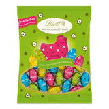 Mini Lindt Jajka z mlecznej czekolady do dekoracji czekoladowych | 2 torebki x 180g | Jajka premium z mlecznej czekolady, radośnie i kolorowo zapakowane na Wielkanoc w czterech kolorach | Czekolada Wielkanocna | Czekoladowy prezent