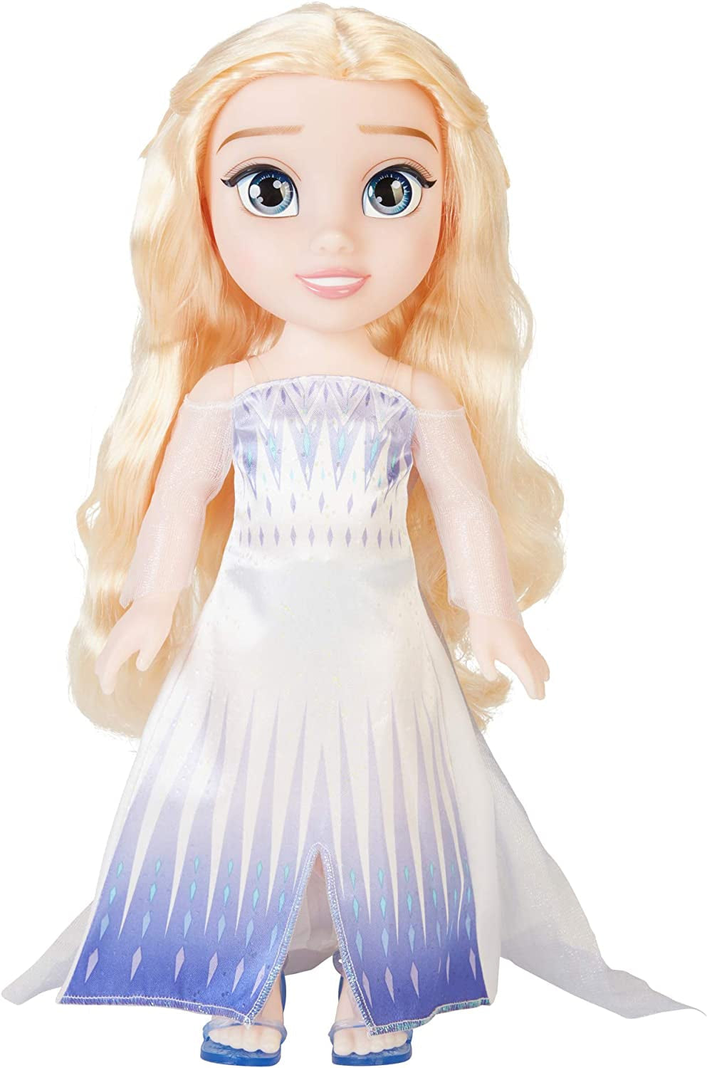 Disney Frozen 2 Elsa Doll — ruchoma lalka o wysokości 35 cm w kultowej modnej sukience i długich, rozwianych włosach zapewniających dodatkową zabawę, dla dziewczynek w wieku 3 lat i starszych, 214894