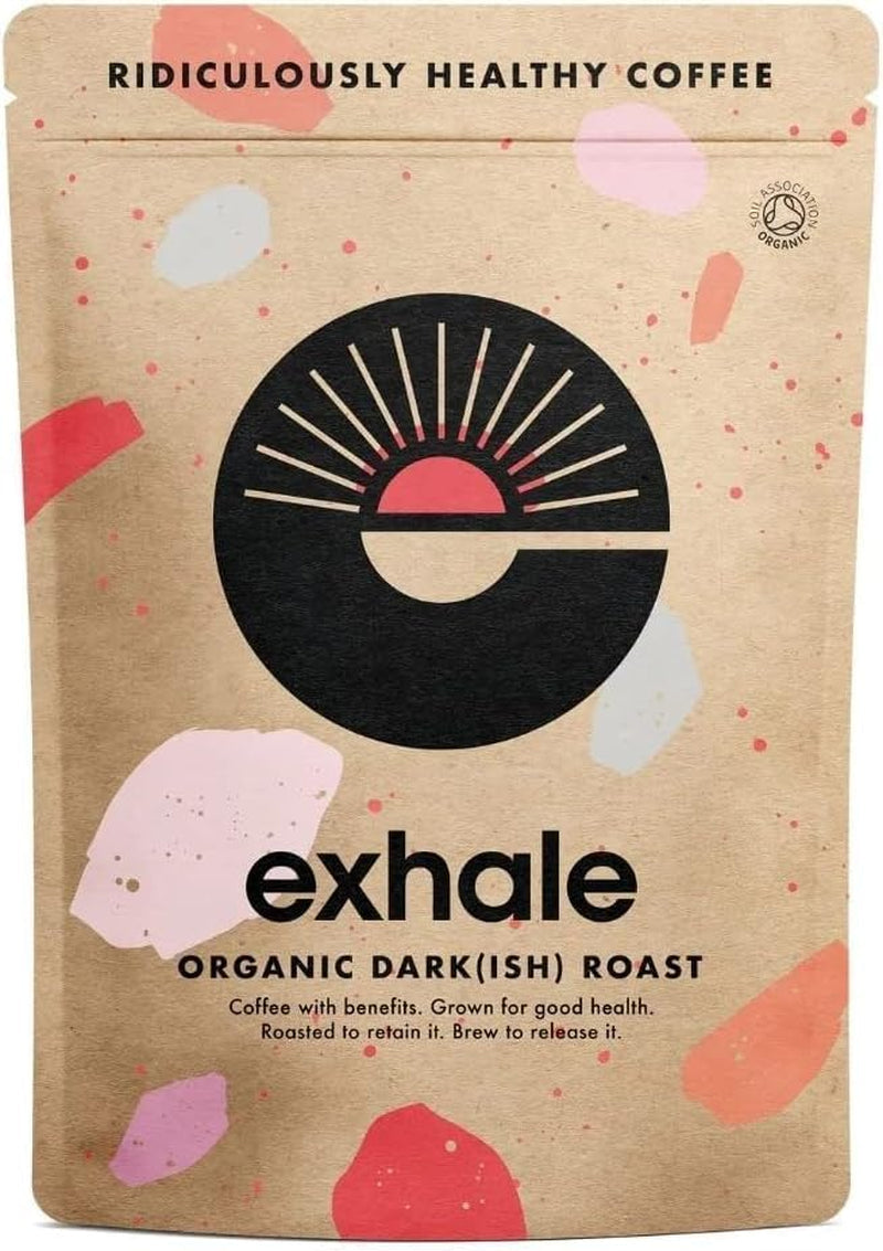 EXHALE Bio GANZE BOHNEN – Dunkel Gerösteter Kaffee – opakowanie 450g – Mykotoxinfrei & Geeignet für Kuloodporna kawa – Single Origin i 100% Arabica Bohnen