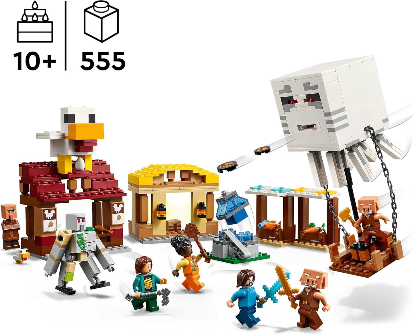 LEGO Minecraft Atak balonem duchów — zabawka dla graczy dla dzieci — gra wideo do budowania z domem, kurczakiem i golemem — gadżety filmowe dla chłopców w wieku od 10 lat — 21273 Zestawy do budowania Szukaj w sklepie LEGO