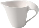 Dzbanek na mleko NewWave Villeroy & Boch, karton na mleko z zakrzywionym uchwytem, ​​porcelana premium, można myć w zmywarce i używać w kuchence mikrofalowej, biały, 200 ml