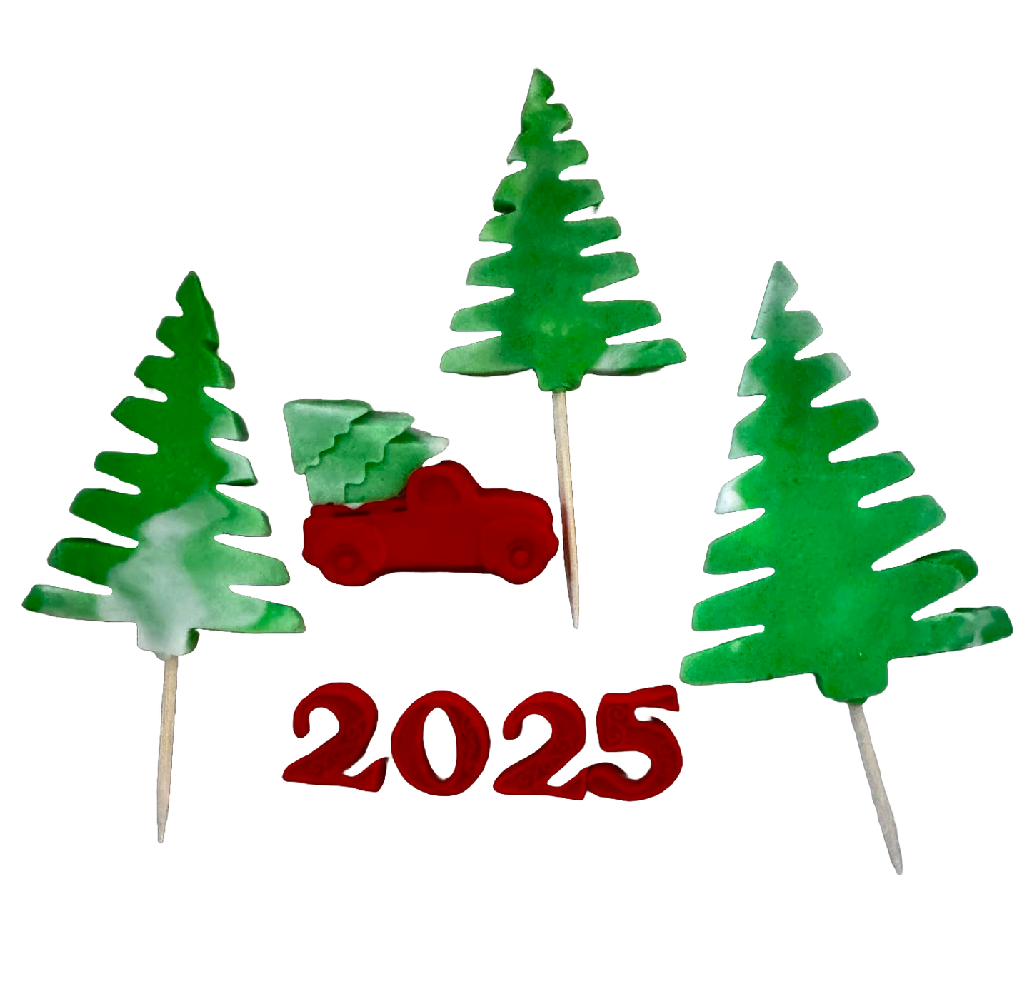 Zestaw 5 jadalnych dekoracji z pasty cukrowej, Happy Birthday, 2025 Dekoracje z pasty cukrowej Naty Shop