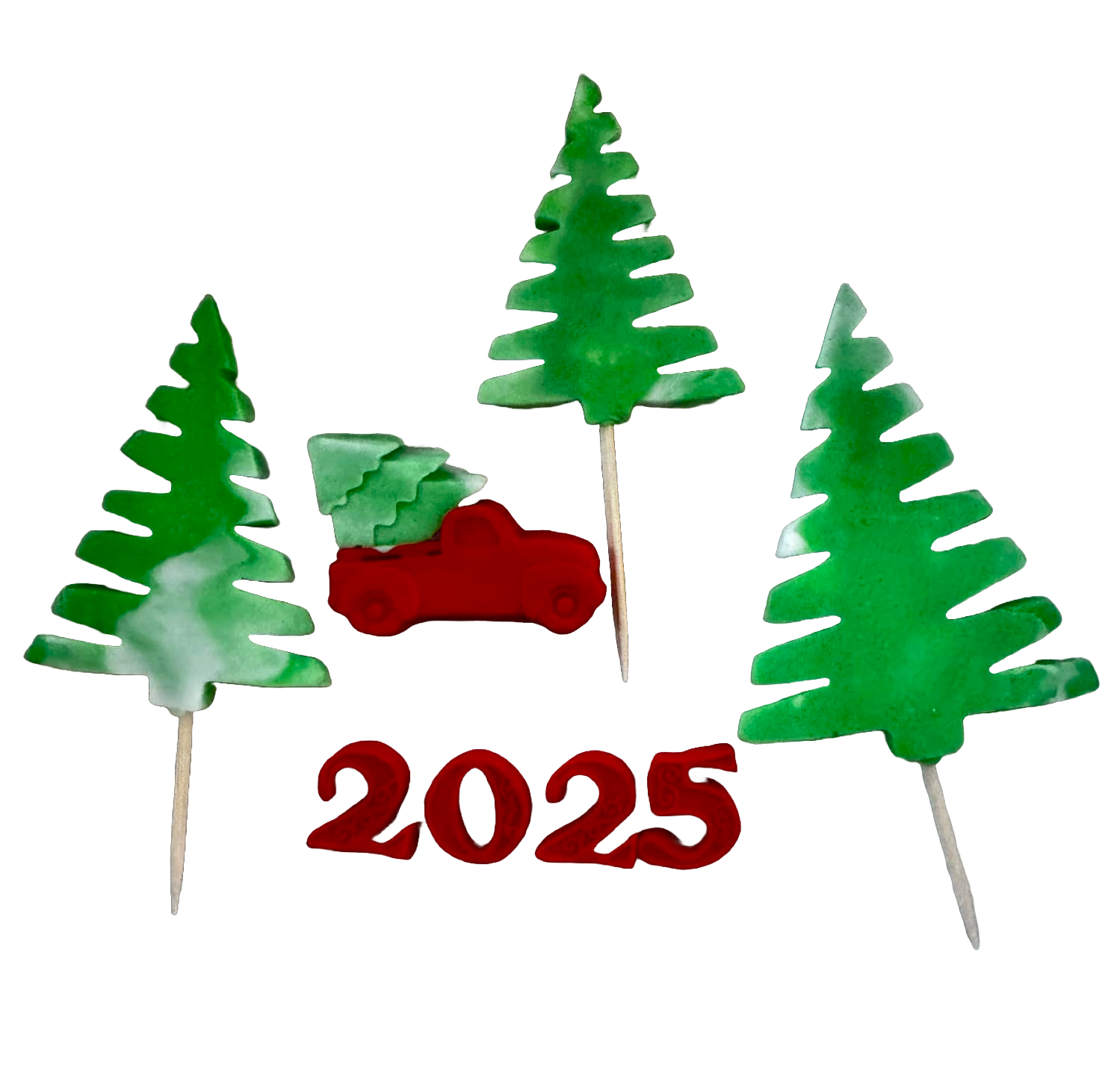 Zestaw 5 jadalnych dekoracji z pasty cukrowej, Happy Birthday, 2025 Dekoracje z pasty cukrowej Naty Shop