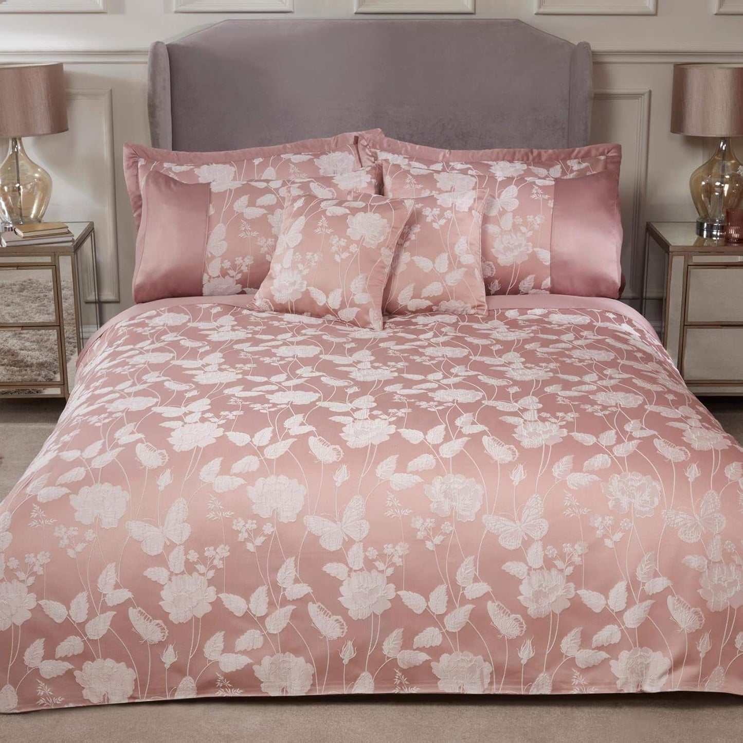 Pocieszyciel Emma Barclay Butterfly Meadow King, 100% poliester, kremowy Naty Shop Kołdry i kołdry Rumiany róż, duży rozmiar