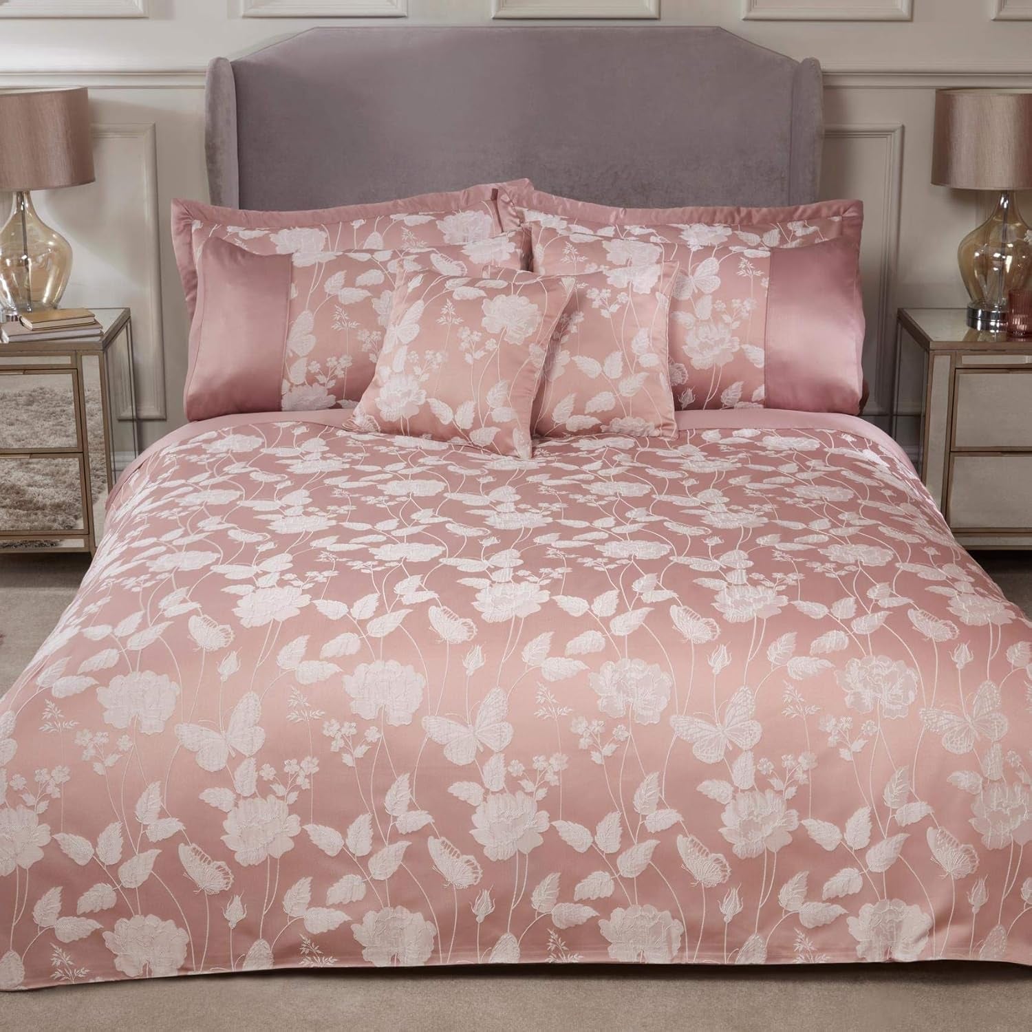 Pocieszyciel Butterfly Meadow Super King 100% poliester Granatowy Naty Shop Różowe kołdry Super King