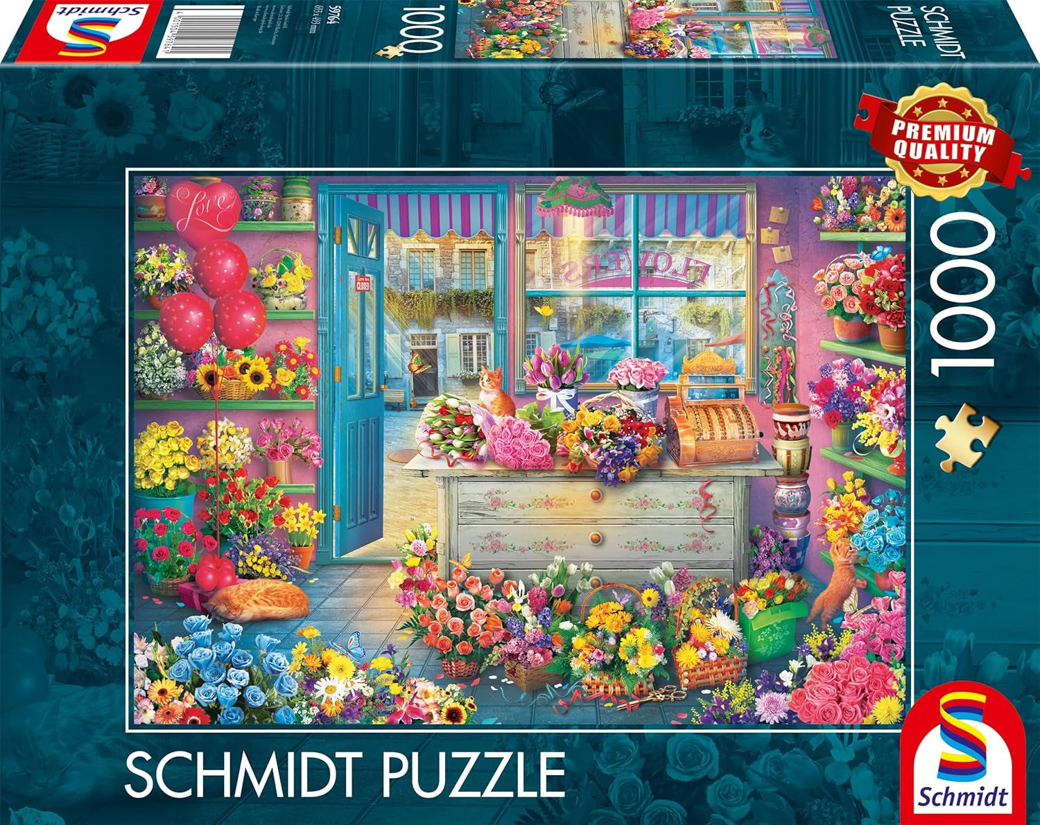 Schmidt Spiele 59764 Kolorowa kwiaciarnia 1000 elementów Puzzle Naty Shop Domyślny tytuł