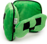 Puckator Relaxeazzz Minecraft Creeper Pluszowa poduszka podróżna i maska na oczy Zagłówek Poduszka do spania Poduszka pod kark Poduszka podróżna Maska do spania Dla dzieci i dorosłych do podróży Samochód Pociąg Akcesoria do samolotów Poduszki podróżne Naty Shop