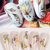 6 Blatt Herbst Nagelsticker, Ahornblatt Selbstklebend Nagelaufkleber, Herbst Nail Naklejka, Nageldesign Zubehör, Nail Art Naklejka, Selbstklebende Deko Für Nägel