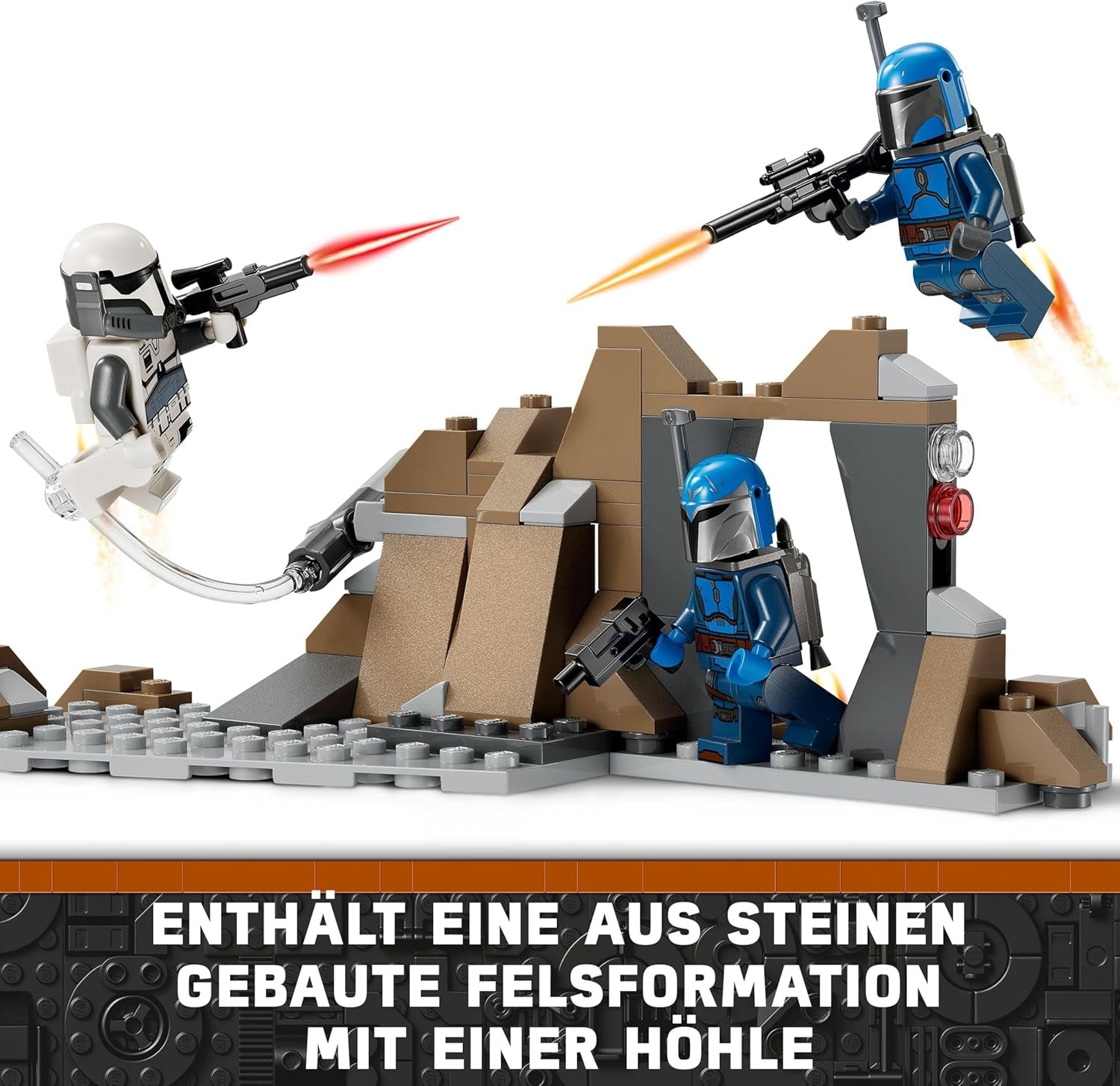 LEGO Star Wars: Mandaloriańska zasadzka na Mandalorę Zestaw bojowy, przygoda do budowania dla dzieci, kolekcjonerski zestaw akcji, pomysł na prezent dla chłopców i dziewcząt 75373 Zestawy do budowania Kup w sklepie LEGO