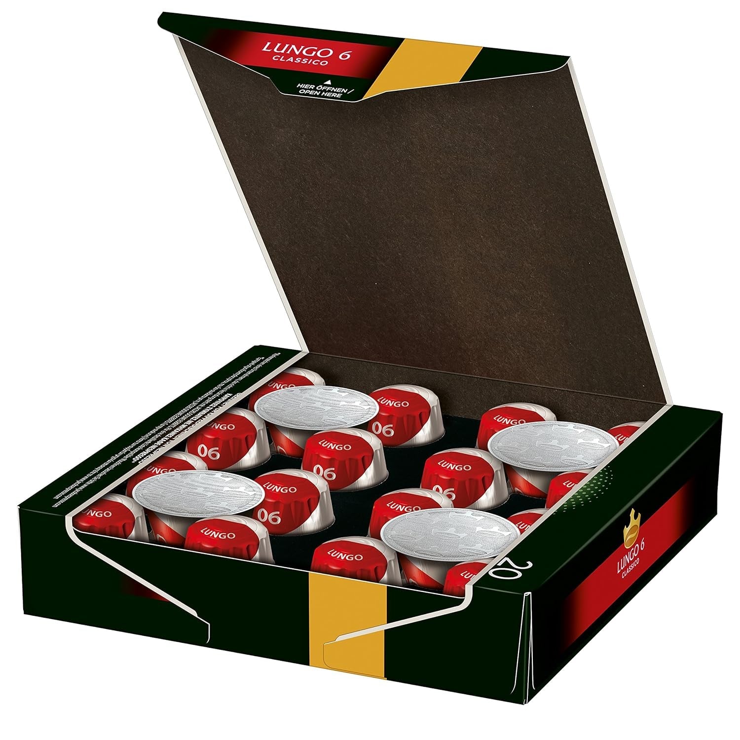 Kaffeekapseln Lungo Intenso, Intensität 8 z 12, 10 x 20 Getränke & Kaffeekapseln Lungo Classico, Intensität 6 z 12, 20 Kapseln kompatybilny z Nespresso®*, 10 x 20 Getränke