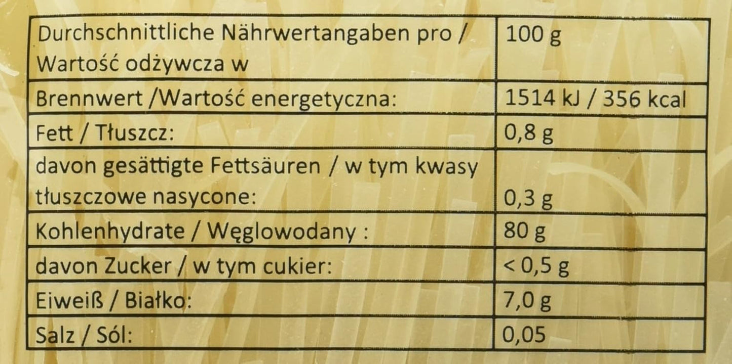 Makaron ryżowy - tajski makaron ryżowy o szerokości 3 mm, wykonany z mąki ryżowej - 17 x 400g