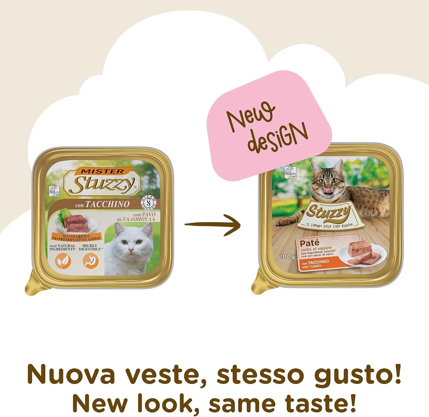 Mister Nassfutter für ausgewachsene Katzen, Turcja, Line Pastete und Fleisch w Stücken, łącznie 3,2 kg (32 Becher x 100 g)