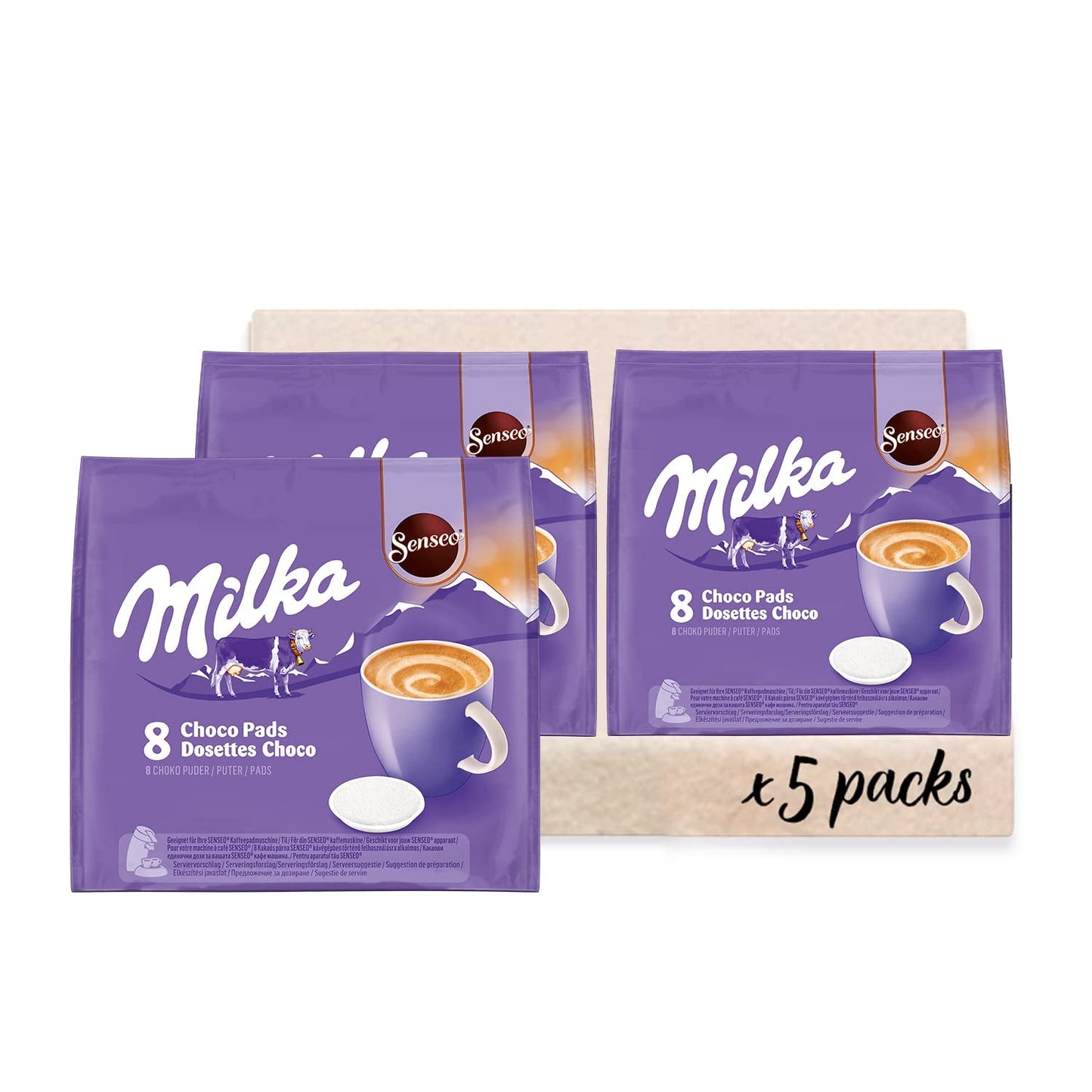 Płatki Senseo Milka Kakao, 5 x 8 Getränke, 40 kapsułek Kaffeepad
