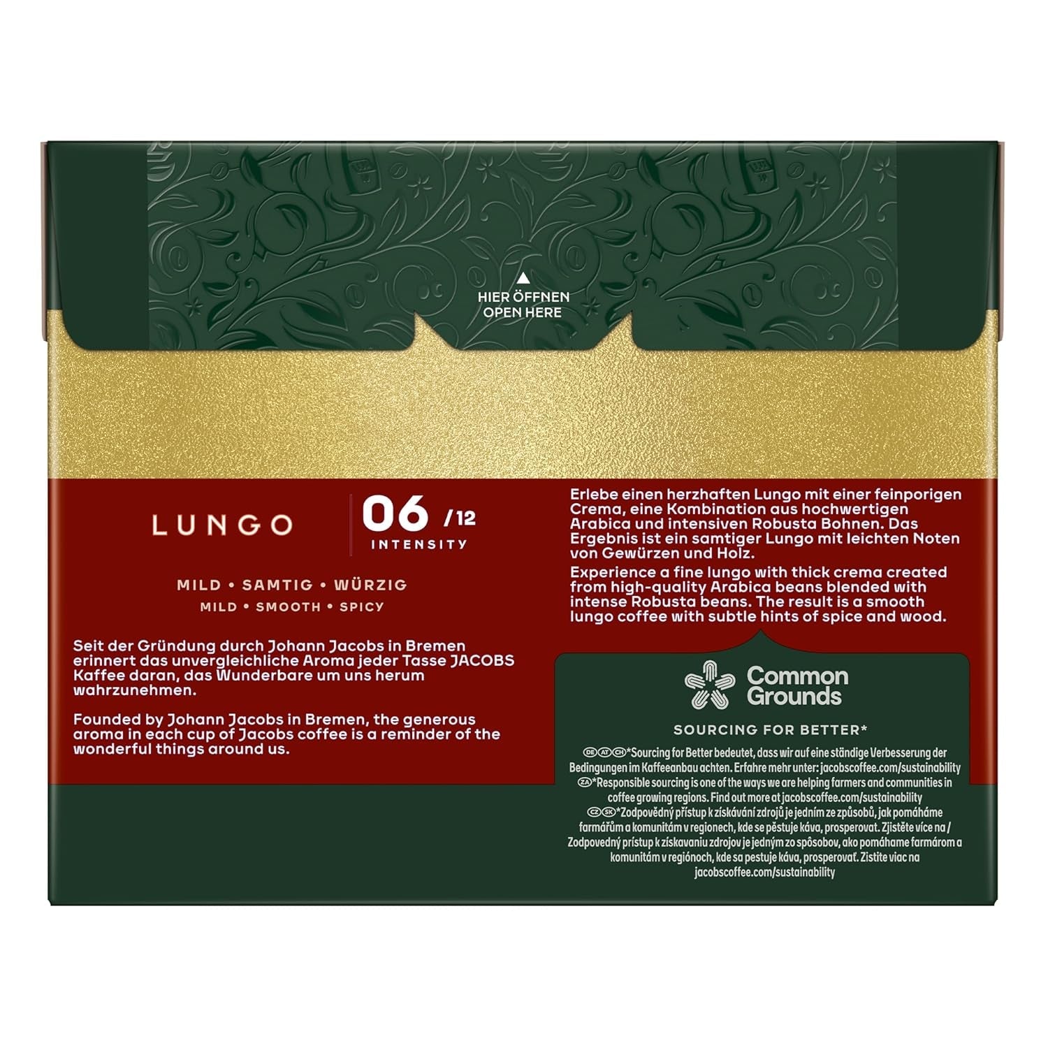 Jacobs Kaffeekapseln Lungo Classico, Megapack XXL, Intensität 6/12, 5 x 40 Getränke, kompatybilna z Nespresso* Kaffee Kapseln, 200 Kapseln