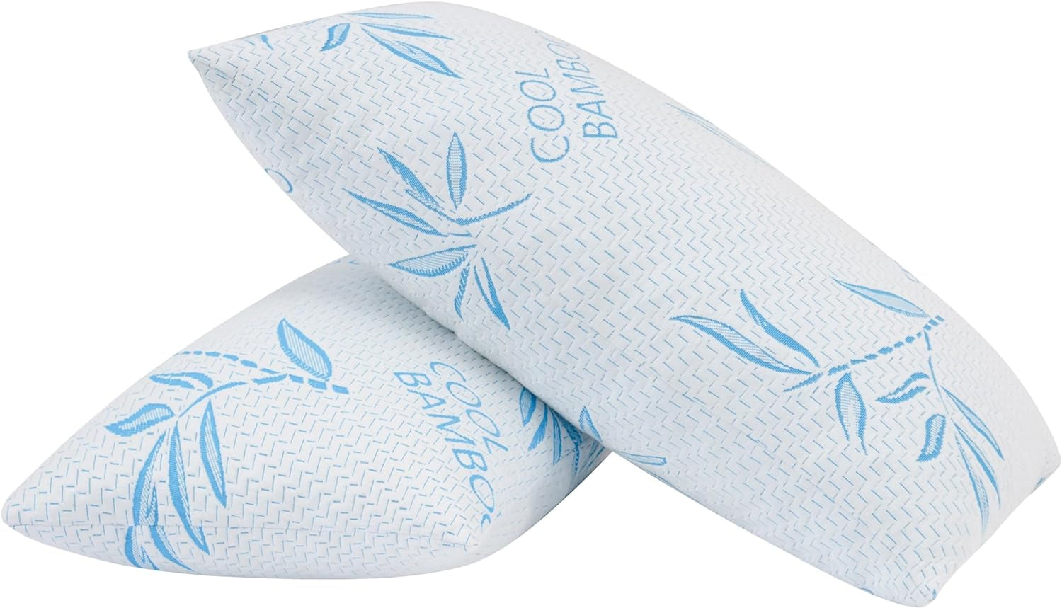Comfysleep King Size Bambusowa poduszka z wiskozy Chłodzenie Strzępiona pianka z pamięcią kształtu Regulowana bambusowa wiskoza Zdejmowane/nadające się do prania pokrycie 2 szt. Poduszki standardowe Naty Shop