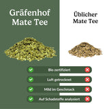 Organiczna herbata Yerba Mate Oryginalna 1 kg sypka herbata Mate o wysokiej zawartości kofeiny Niepalona, ​​suszona na powietrzu Liście mate testowane laboratoryjnie Pakowane w Niemczech Najwyższa jakość Gräfenhof