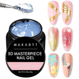 Makartt 3D Nail Art Gel - Żel do klejenia kryształków górskich 15G do breloczków do paznokci, Wielofunkcyjny żel do rzeźbienia paznokci do samodzielnego projektowania paznokci, Rzeźba paznokci Modelowanie paznokci w domu (przezroczysty)