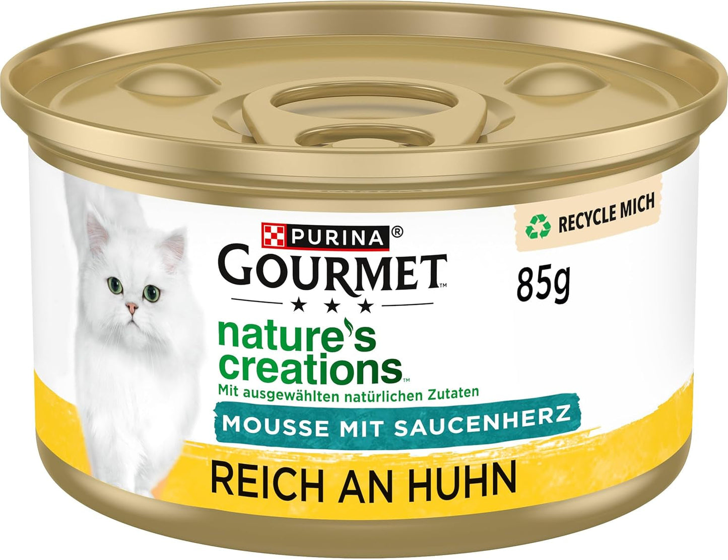 Gourmet Nature's Creations Heart Sauce Mousse Mokra karma dla kotów, bogata w kurczaka, opakowanie 12 szt. (12 x 85 g)