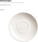 MĘSER 934105 Seria Belmira, Klasyczny zestaw do kawy na 6, 18-częściowy zestaw do kawy, ponadczasowy, elegancki, delikatny, porcelana, biały