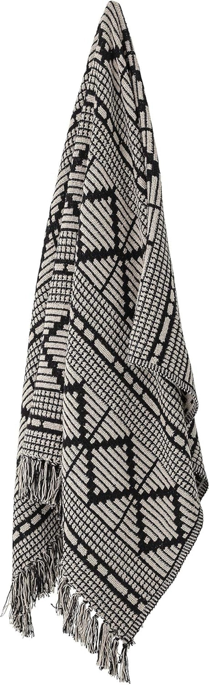 Narzuta Bloomingville, czarna, bawełna, 160cm Łóżka i koce Bloomingville