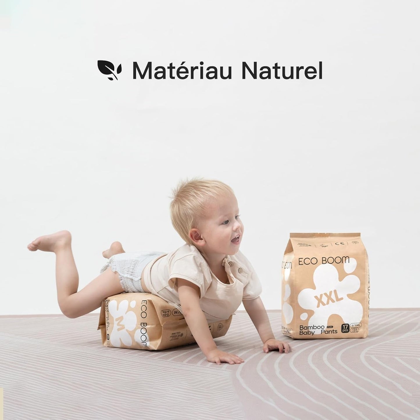 ECO BOOM Bambusowe pieluchy dla niemowląt - Rozmiar 6 (20kg), Roślinne pieluszki typu pull-up (17szt) - Premium Organic, Bezzapachowe, Przyjazne dla skóry, Super chłonne