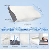 PHYSEN Poduszka ortopedyczna Poduszka pod szyję, Poduszka podtrzymująca szyję, Poduszka z pianki memory, Ergonomiczna poduszka przeciwbólowa szyi Poduszka do spania Poduszka przeciw chrapaniu Poduszka na boki, plecy i brzuch (62 * 34 * 11 6,5 cm) Poduszki ortopedyczne szyjki macicy Naty Shop